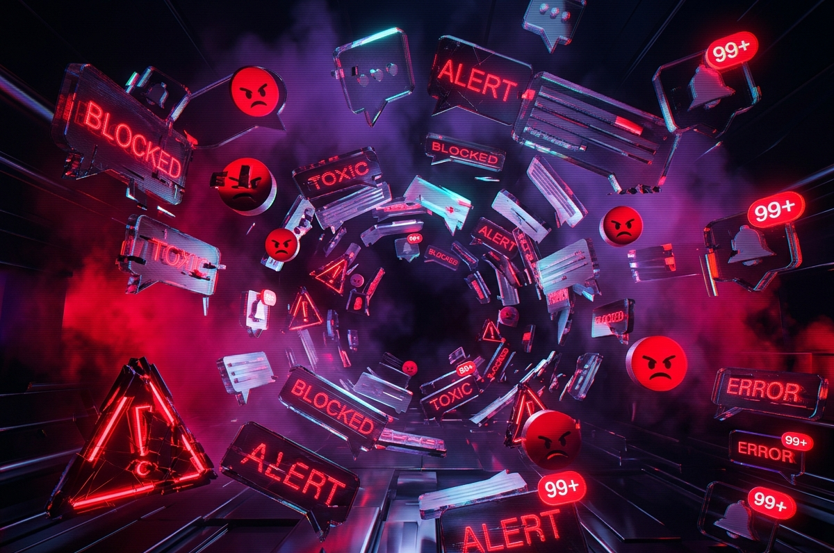 Odio online e bombardamento notifiche